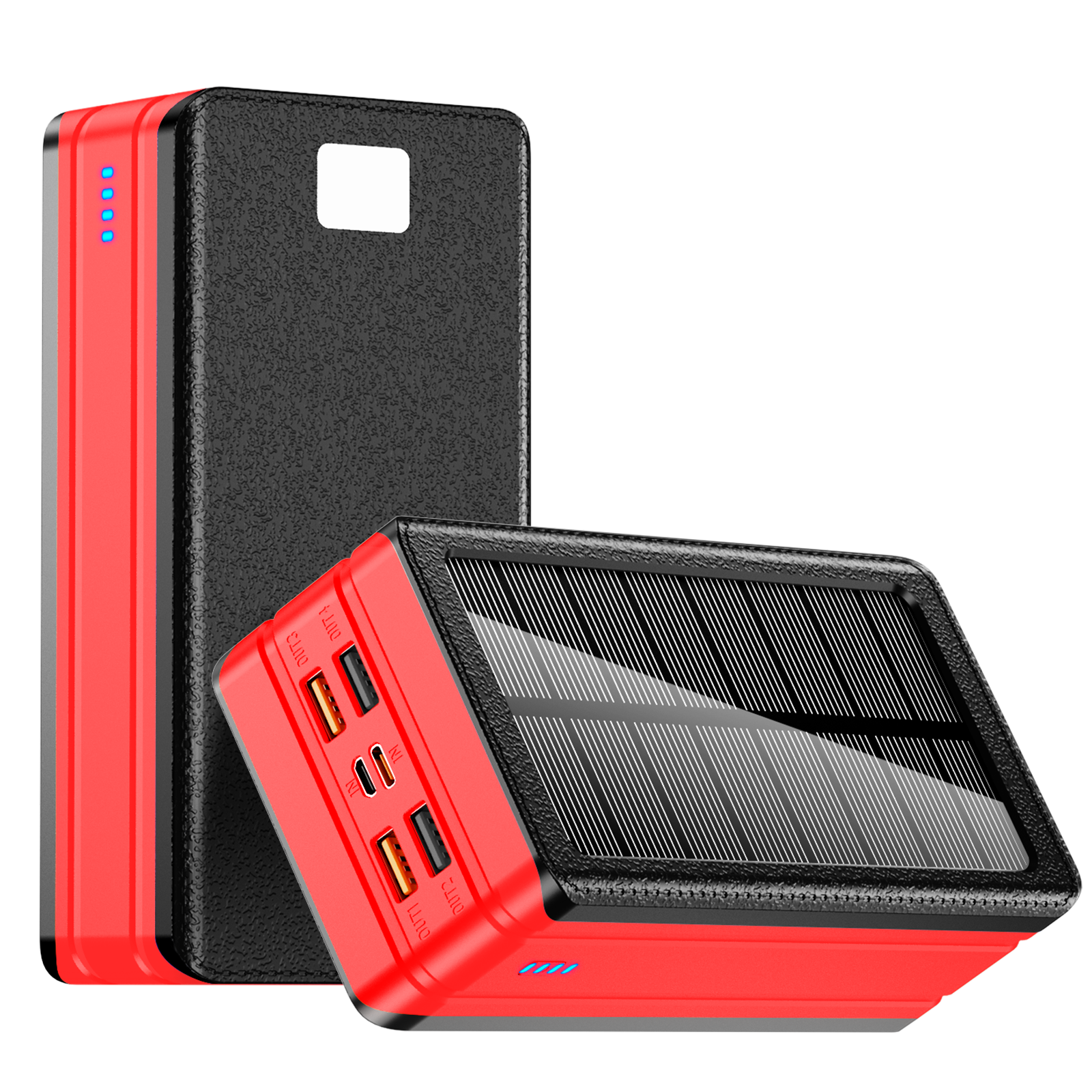 Pd 22.5w Solar Power Bank High Capacity Panel Charger Flashlight Qc 3.0 18w Fast Charging Waterproof Powerbank