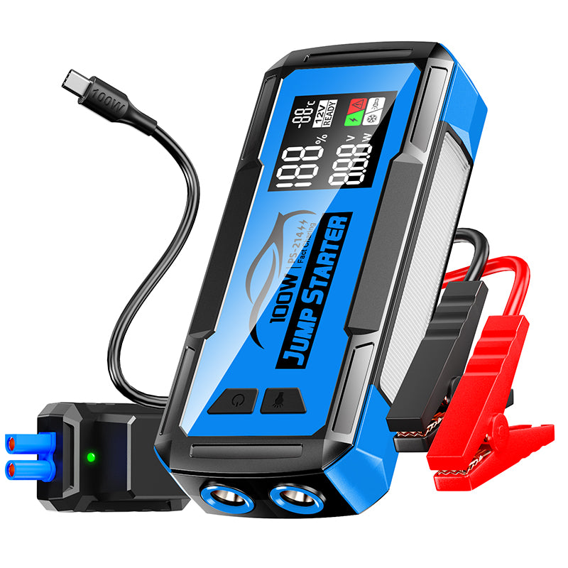 8000amp 100w 32000mah Built In Cable Laptop Multifunction Super Capacitor 12v Booster Power Bank Car Battery Jump Starter