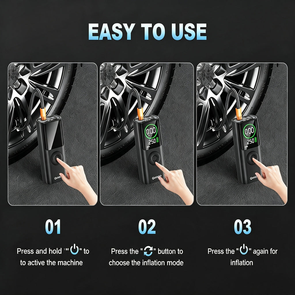 Car 150psi 5x Air Compressor Tyre Mini Digital Power Bank 10000mah Light 4000mah Truck Smart Pump Portable Tire Inflator