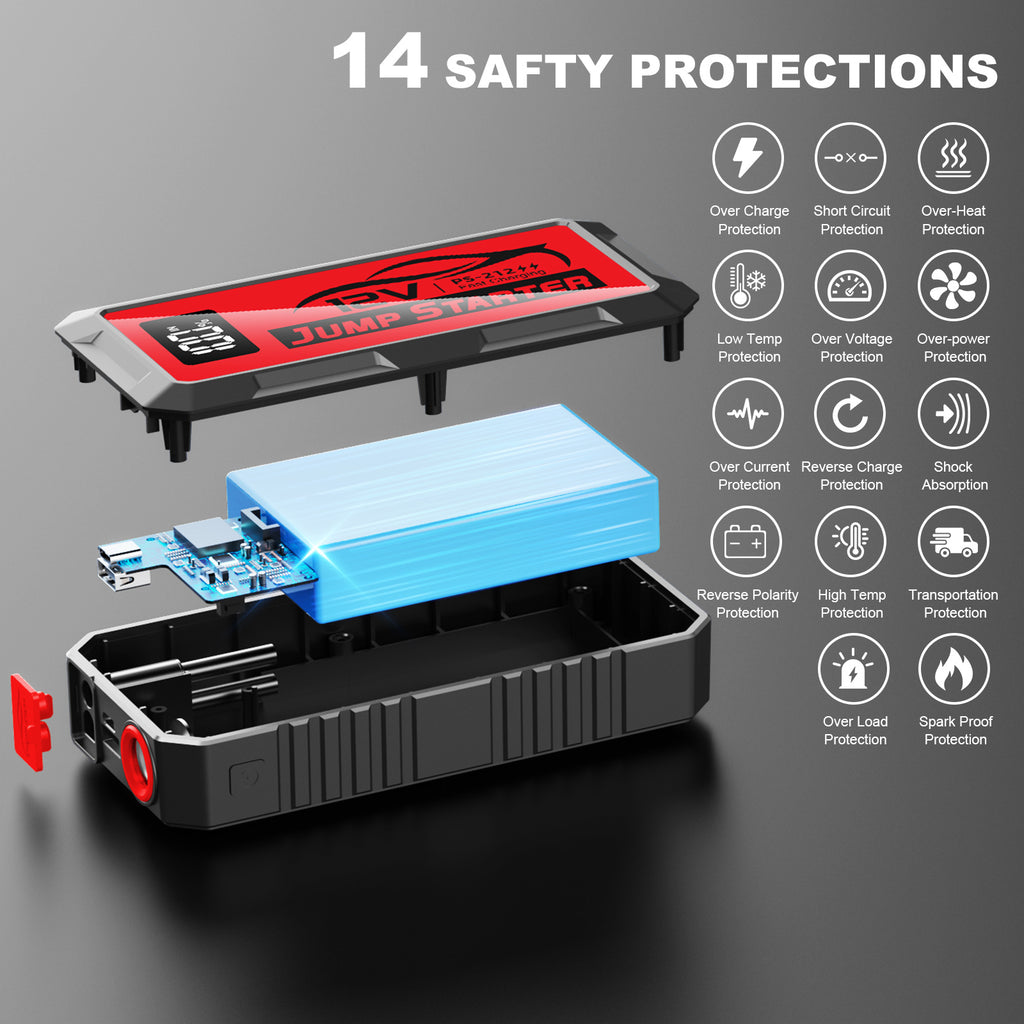 12000a 10000amp 8000a Powerful Super Capacitor 12v Booster Portable Charger Auto Starting Device Power Bank Car Jump Starter Battery