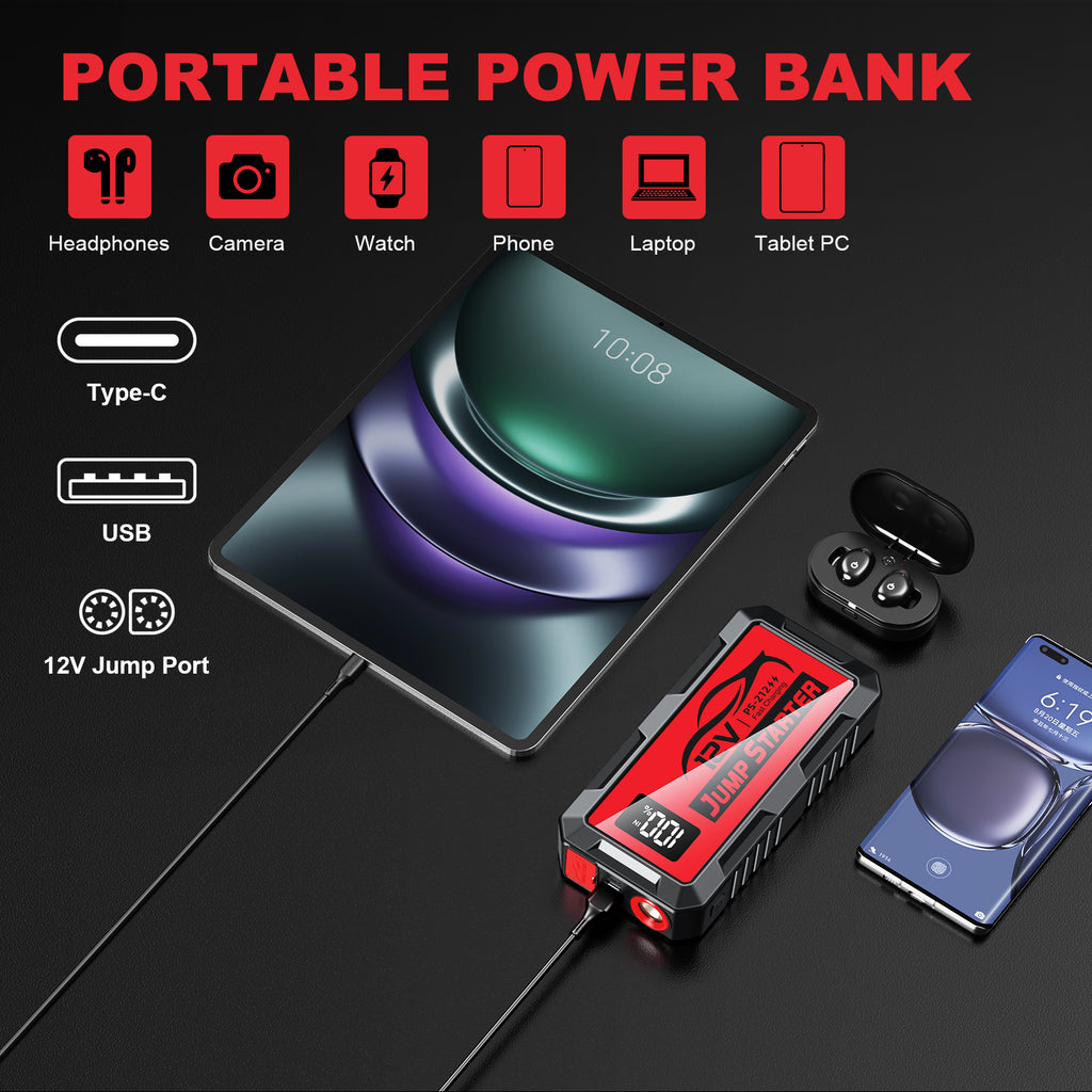 12000a 10000amp 8000a Powerful Super Capacitor 12v Booster Portable Charger Auto Starting Device Power Bank Car Jump Starter Battery