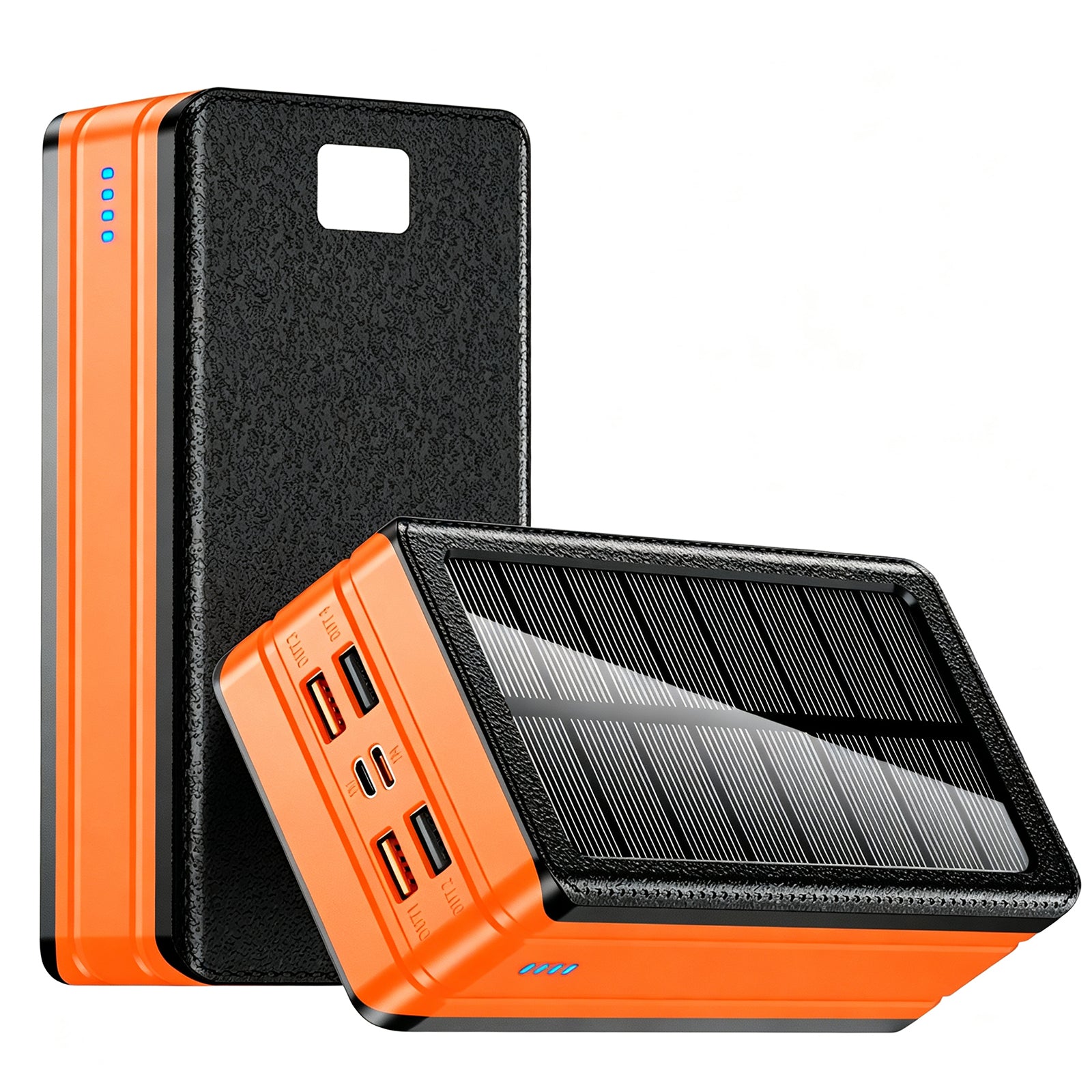 Pd 22.5w Solar Power Bank High Capacity Panel Charger Flashlight Qc 3.0 18w Fast Charging Waterproof Powerbank
