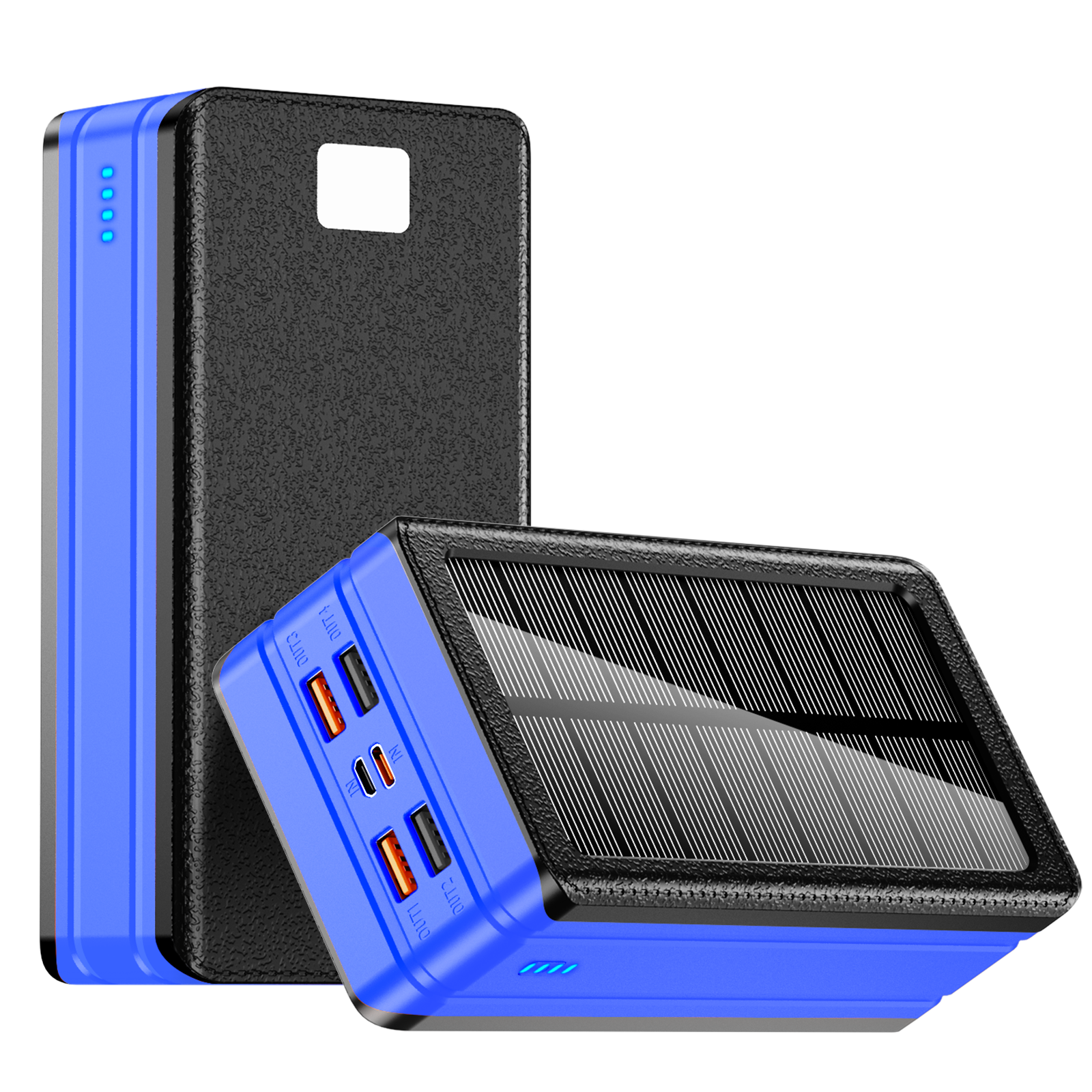 Pd 22.5w Solar Power Bank High Capacity Panel Charger Flashlight Qc 3.0 18w Fast Charging Waterproof Powerbank