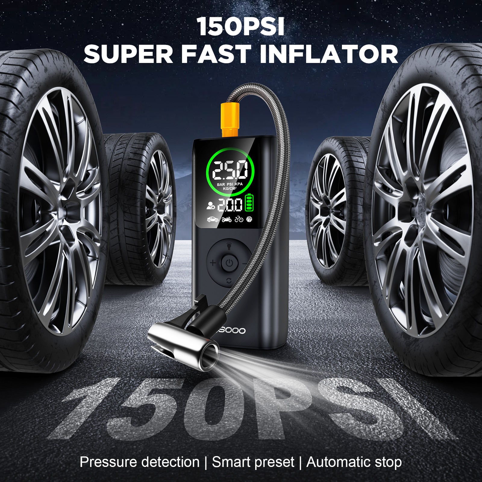 Trending Car Jumper Tire Inflator Pump 12v Battery Booster Power Bank Jump Starter Air Compressor