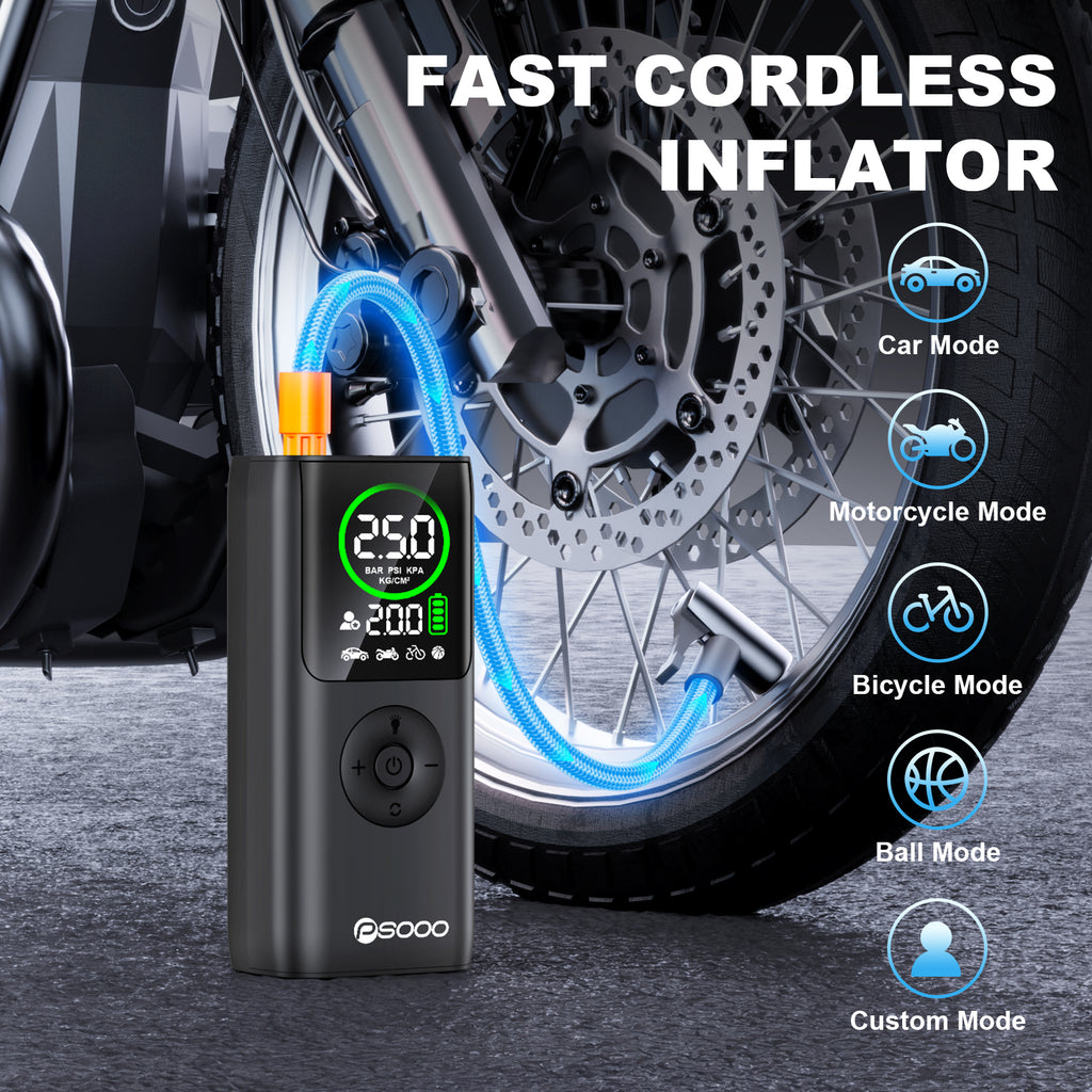Car 150psi 5x Air Compressor Tyre Mini Digital Power Bank 10000mah Light 4000mah Truck Smart Pump Portable Tire Inflator
