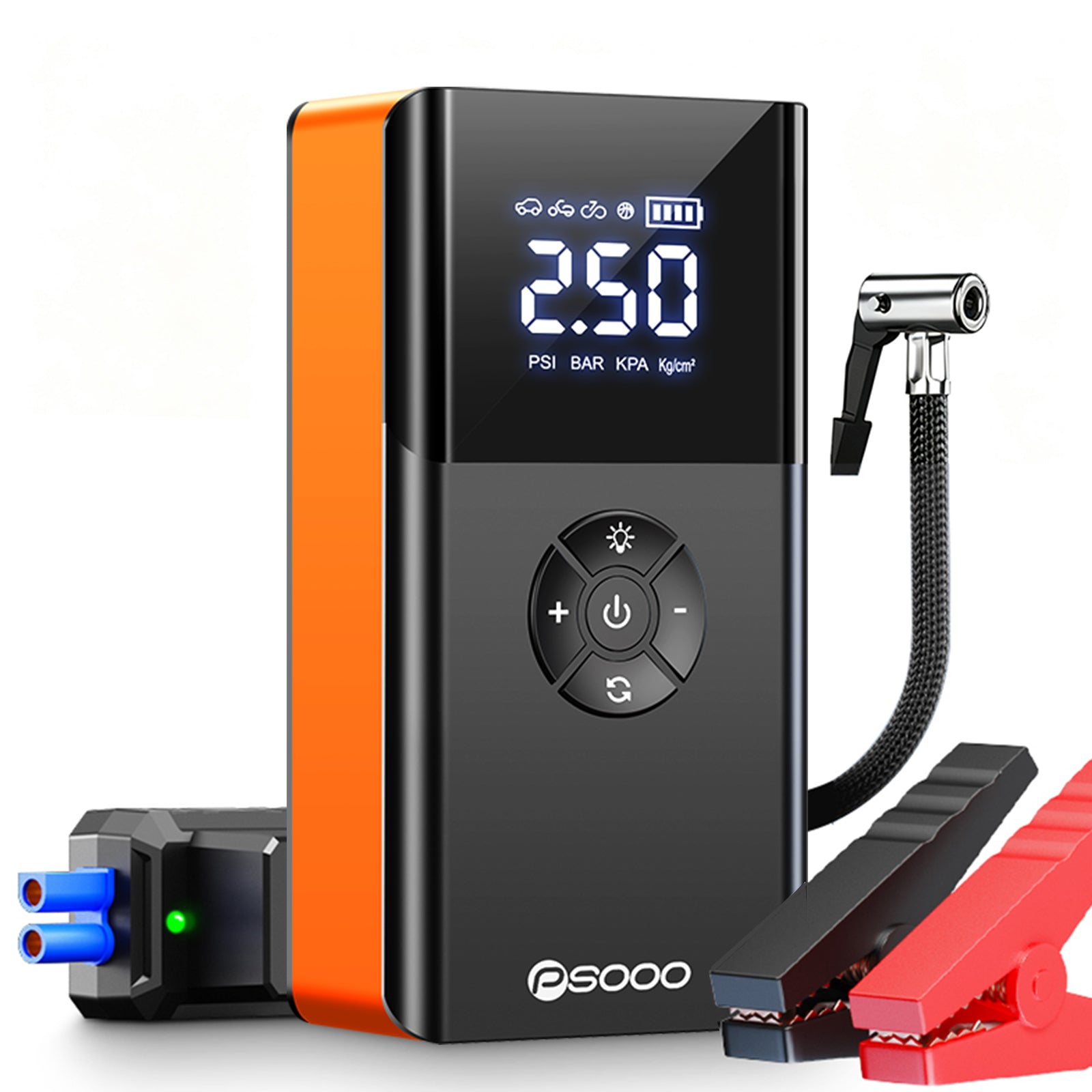Multifunction Car 150psi Tire Inflator Smart 12v Battery Power Bank Super Jump Starter Air Compressor
