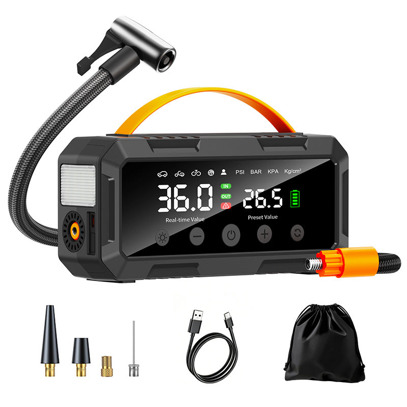 Trending 25mm Dual Cylinder Powerful 20000mah Truck Car 12v Smart Auto Tire Inflator Pump 16000mah Powerbank With Air Compressor
