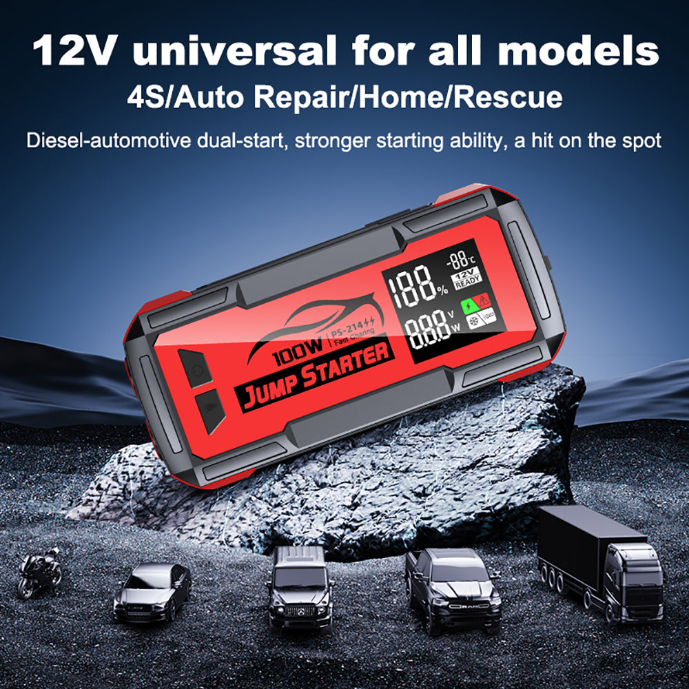 8000amp 100w 32000mah Built In Cable Laptop Multifunction Super Capacitor 12v Booster Power Bank Car Battery Jump Starter