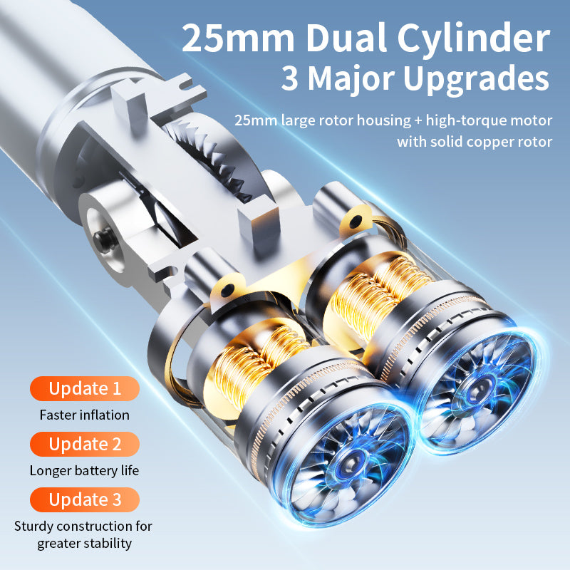 Trending 25mm Dual Cylinder Powerful 20000mah Truck Car 12v Smart Auto Tire Inflator Pump 16000mah Powerbank With Air Compressor