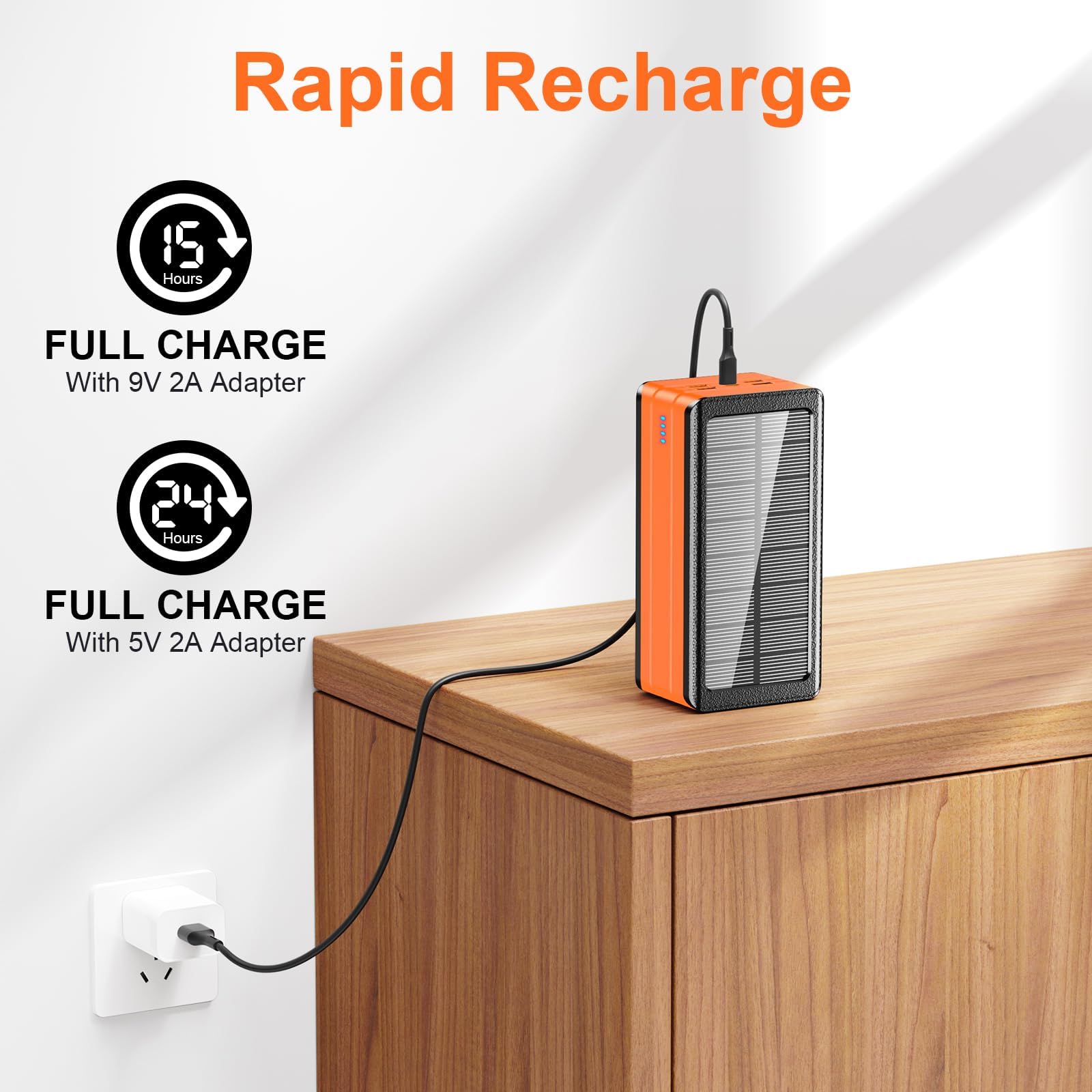 Pd 22.5w Solar Power Bank High Capacity Panel Charger Flashlight Qc 3.0 18w Fast Charging Waterproof Powerbank