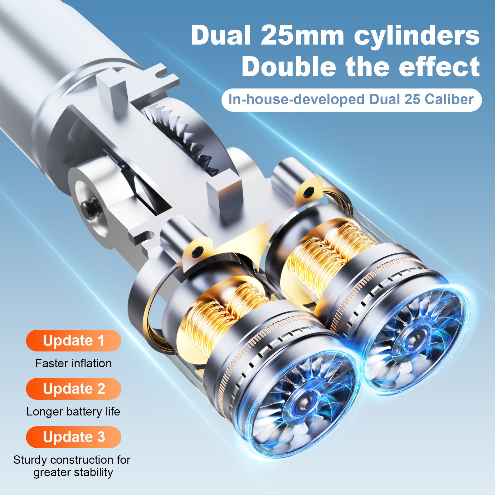 8000a 25mm Dual Cylinder Air Compressor 150psi Smart Car 12v Battery Booster 10000mah Tire Inflator Pump Power Bank Jump Starter