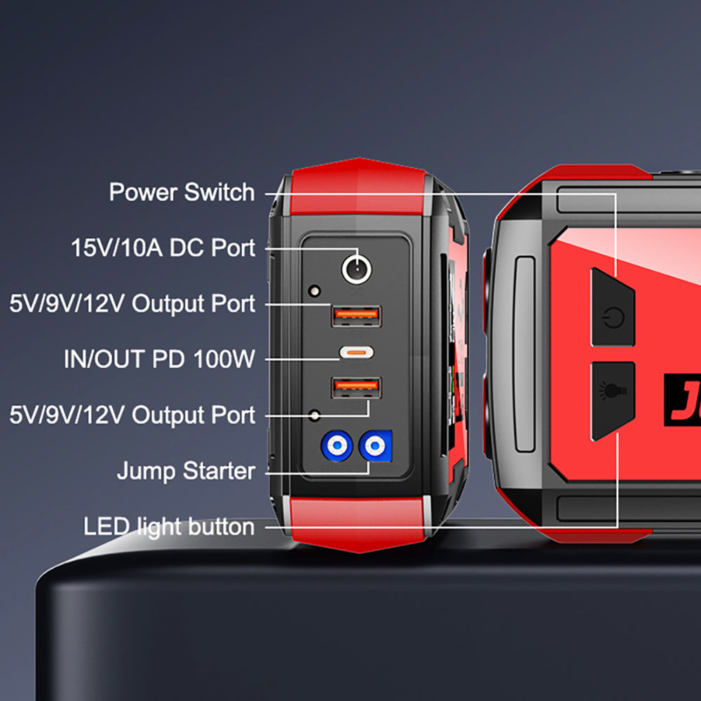 8000amp 100w 32000mah Built In Cable Laptop Multifunction Super Capacitor 12v Booster Power Bank Car Battery Jump Starter