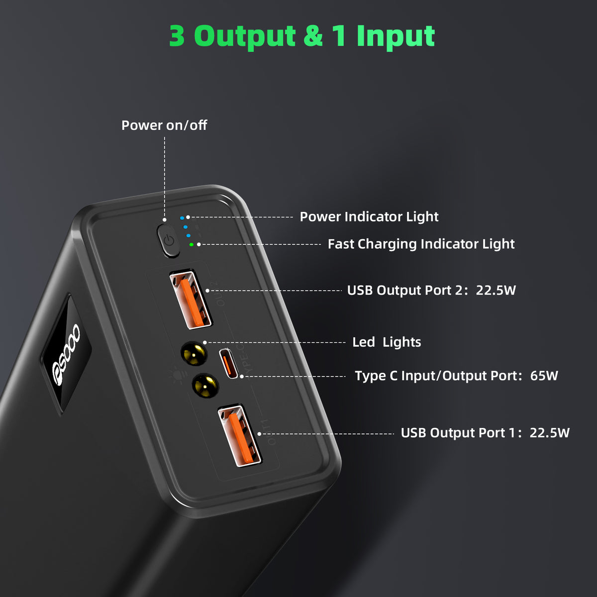 Hot Selling Computer 65 Watt Powerbank Fast Charging 30000mah 50000 Mobile Phone Qc Portable Charger Pd 65w Power Bank For Laptop