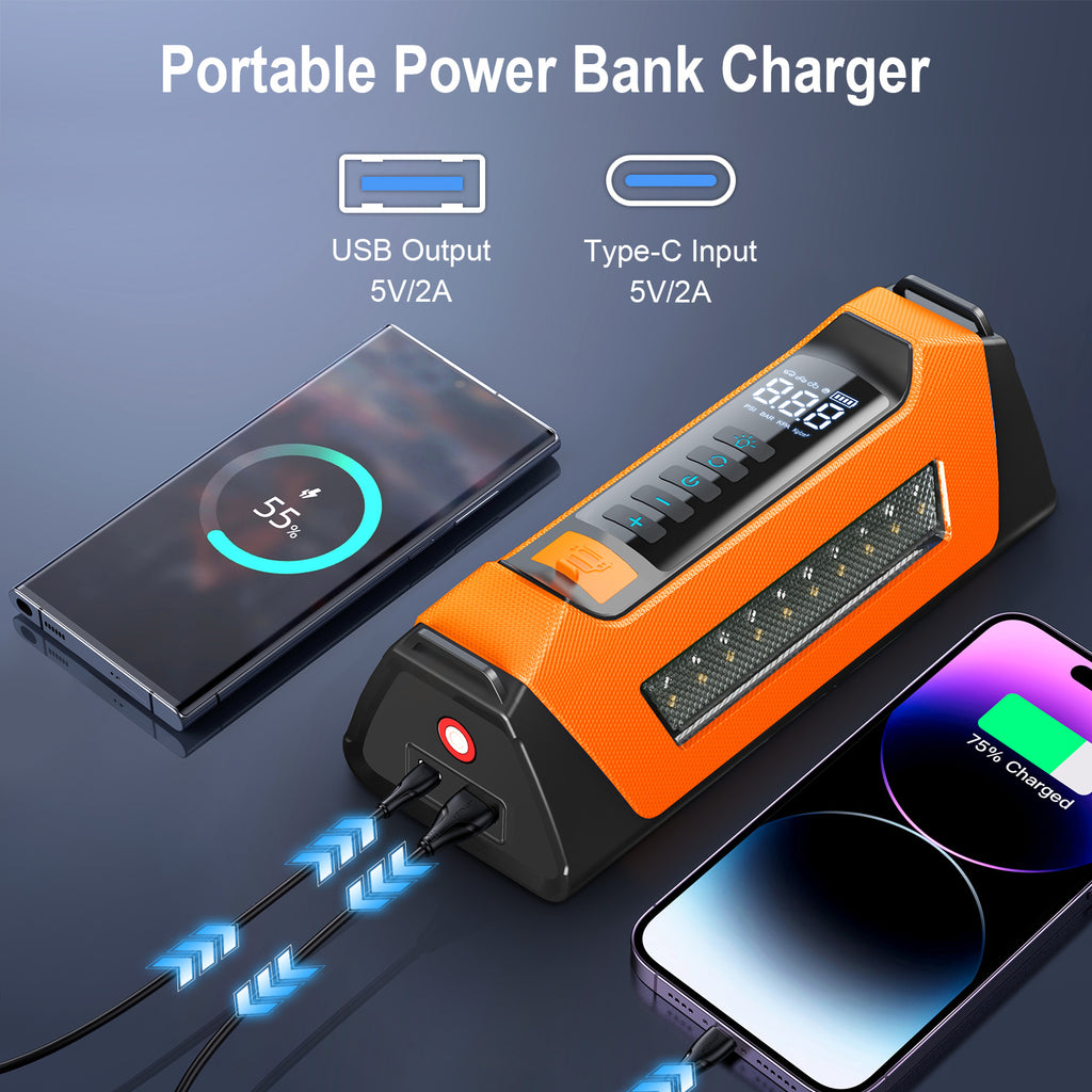 PSOOO 8000a Car Jumper 200psi UL Tire Inflator Pump 12v Battery Booster Super Capacitor Power Bank Jump Starter Air Compressor