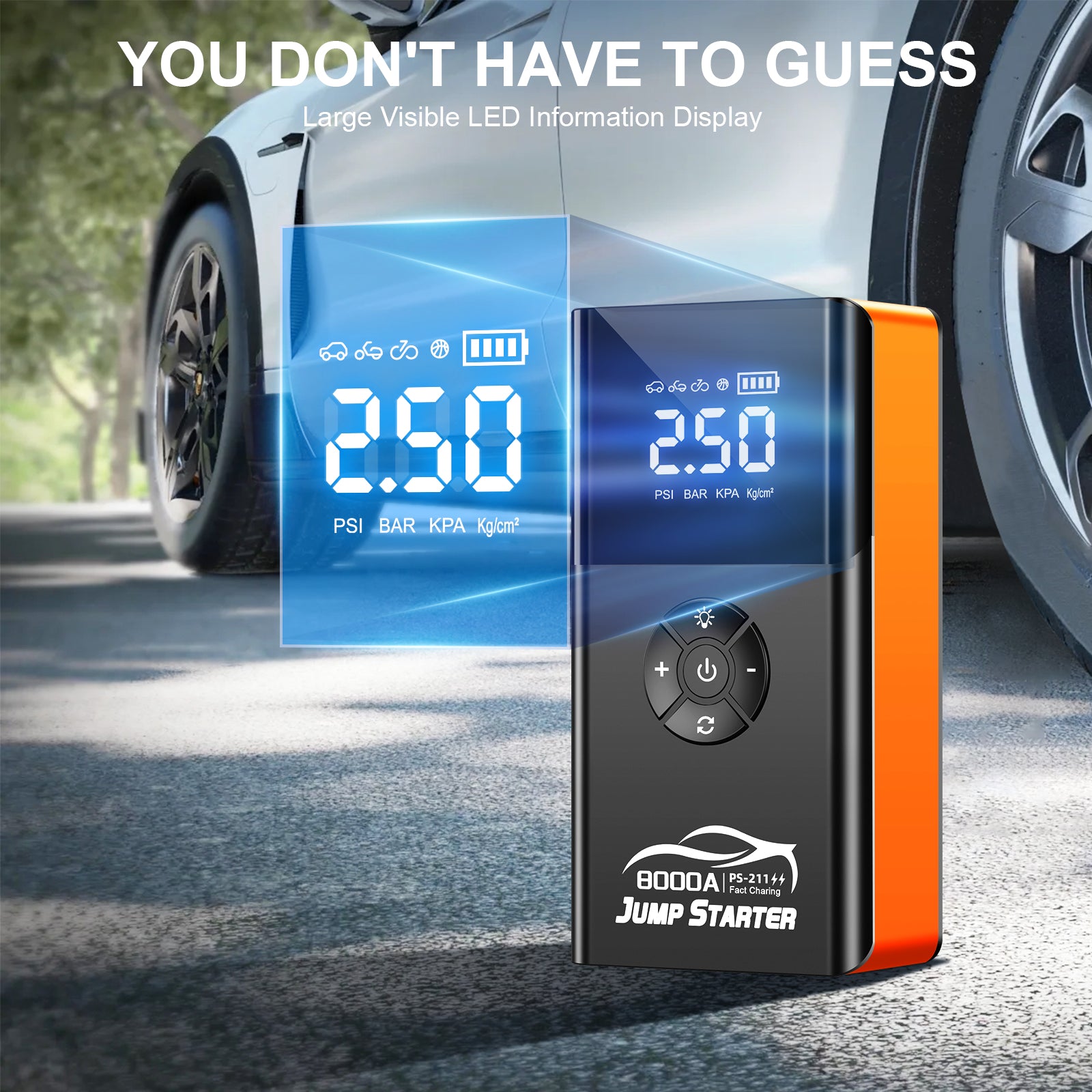 Multifunction Car 150psi Tire Inflator Smart 12v Battery Power Bank Super Jump Starter Air Compressor