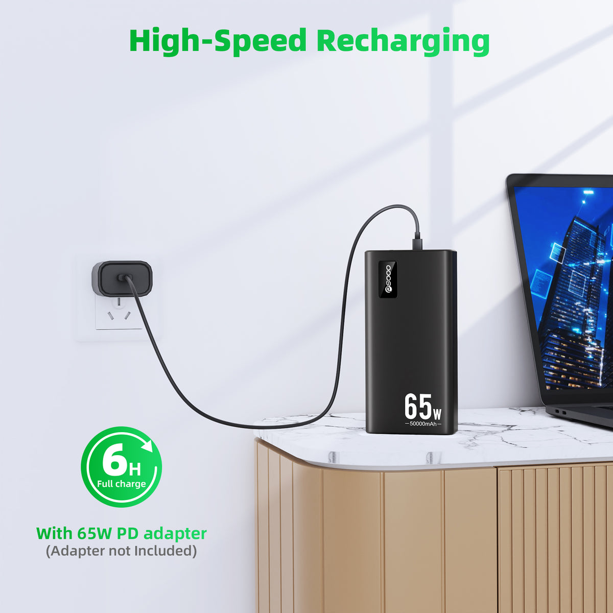 Hot Selling Computer 65 Watt Powerbank Fast Charging 30000mah 50000 Mobile Phone Qc Portable Charger Pd 65w Power Bank For Laptop