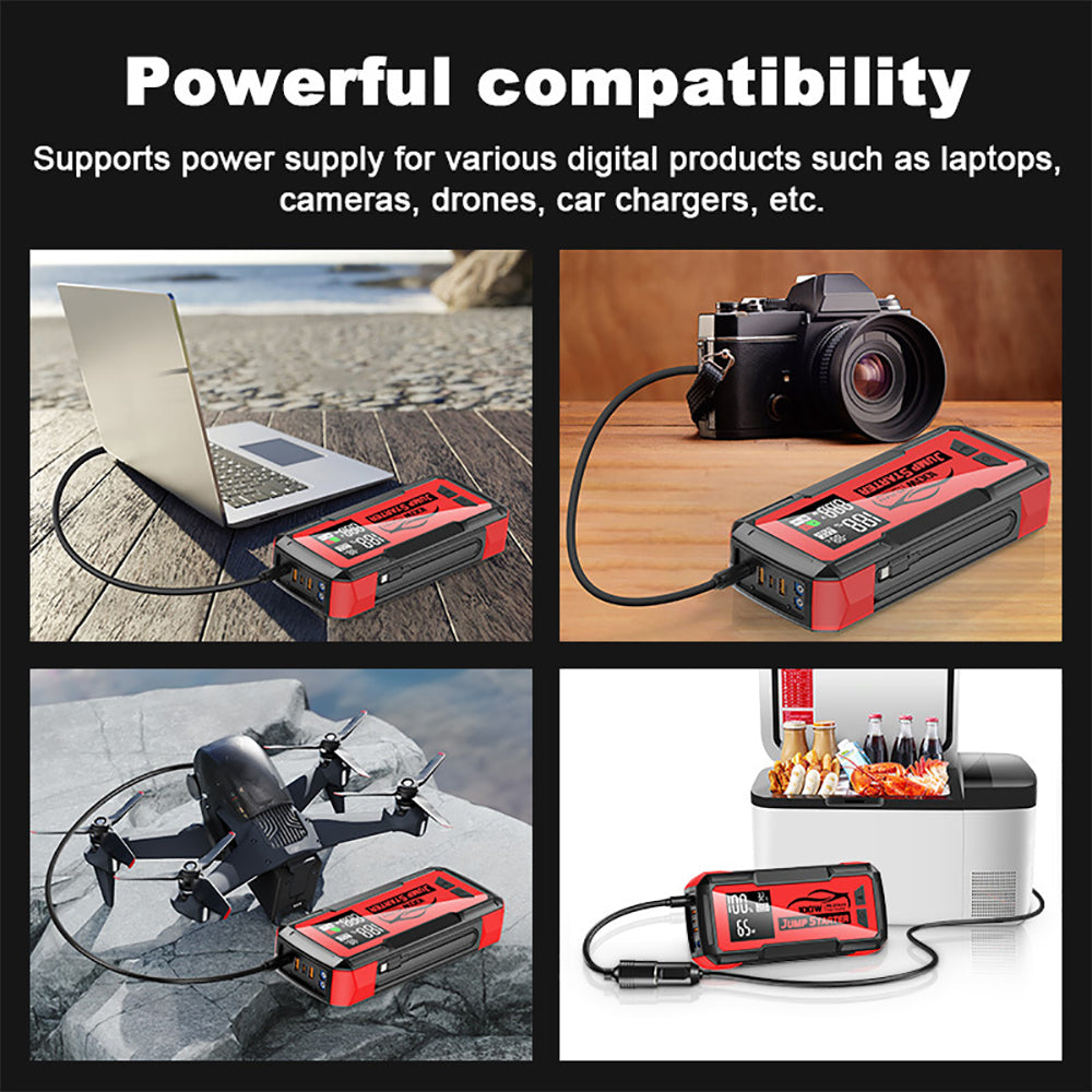 8000amp 100w 32000mah Built In Cable Laptop Multifunction Super Capacitor 12v Booster Power Bank Car Battery Jump Starter