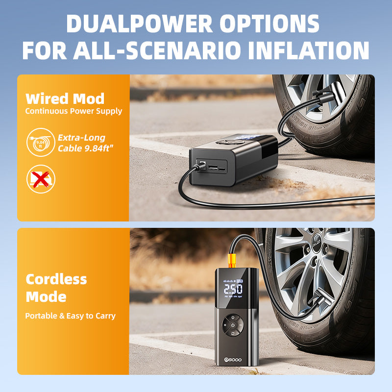 Car 150psi Smart Air Compressor Tyre Mini Digital Power Bank 6000mah Flashlight Truck Pump Portable Tire Inflator
