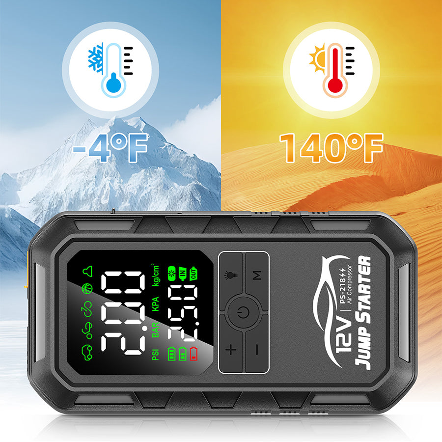 Smart Car Jumper 12v Battery Booster Auto Tire Inflator 180psi Super Compressor Power Bank Jump Starter Air Pump