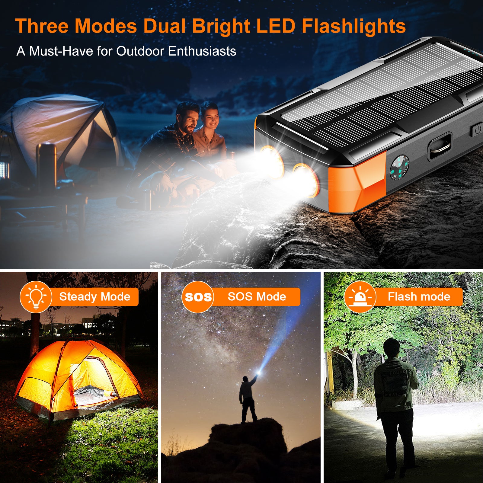 Trending 100w Solar Hand Crank Power Banks Built in Cables Light Fast Charging 65w Portable Battery 40000mah Laptop Power Bank