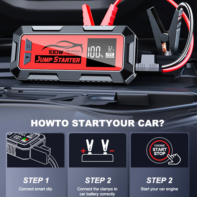 OEM ODM 100W Jumper Multifunction 24000mah Super Capacitor 12v Booster Charger Laptop Power Bank Car Battery Jump Starter
