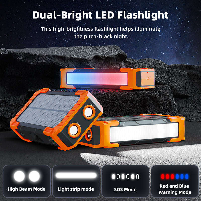 Pd 22.5w Solar Wireless Portable Charger Phone Tablet Flashlight Fast Charging Panel 15w 30000mah Power Bank With Cable
