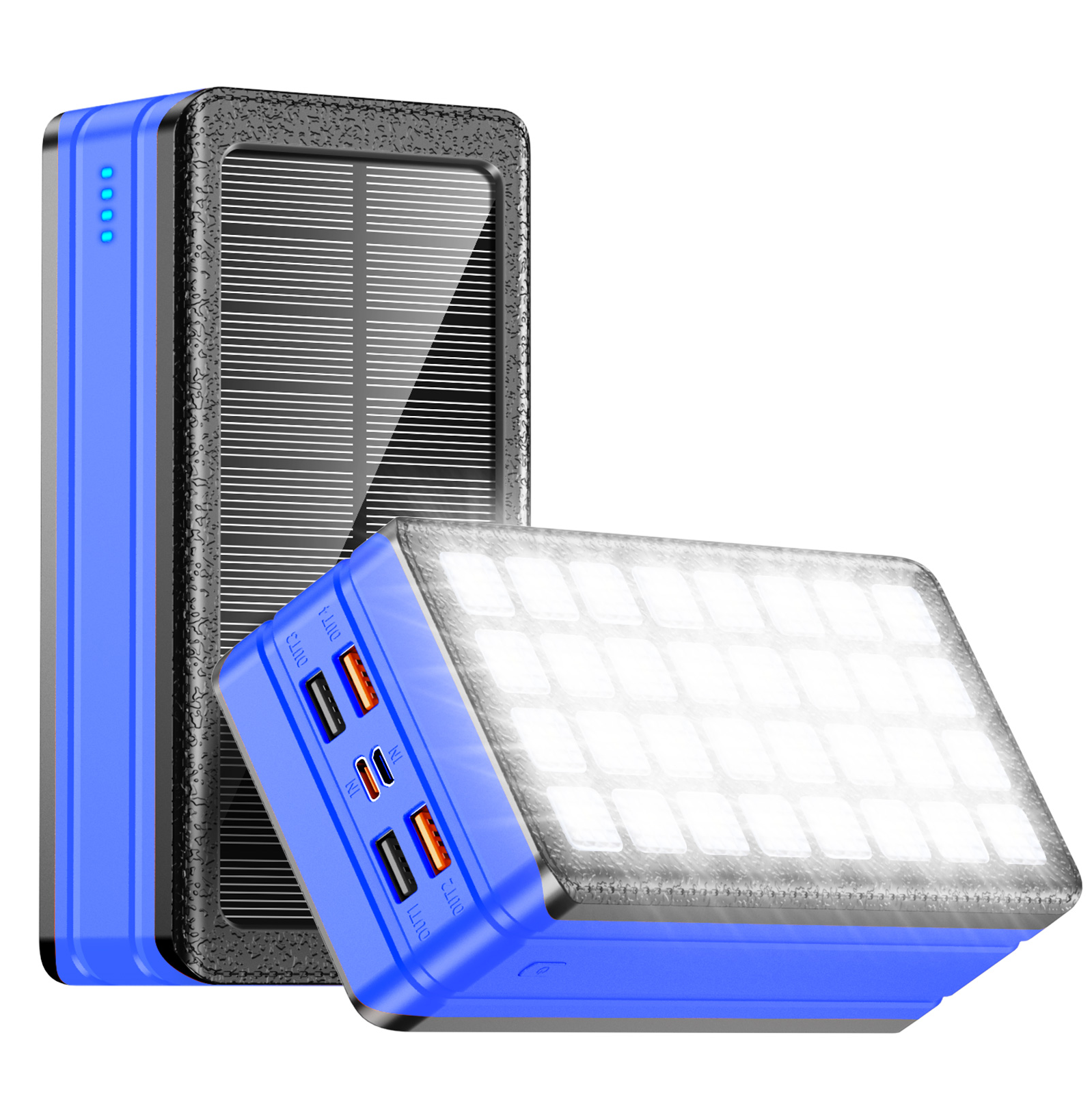 Pd 22.5w Solar Power Bank Phone USB 500000mah 30000mah Portable Flashlight Waterproof 20000mah Powerbank for Camping