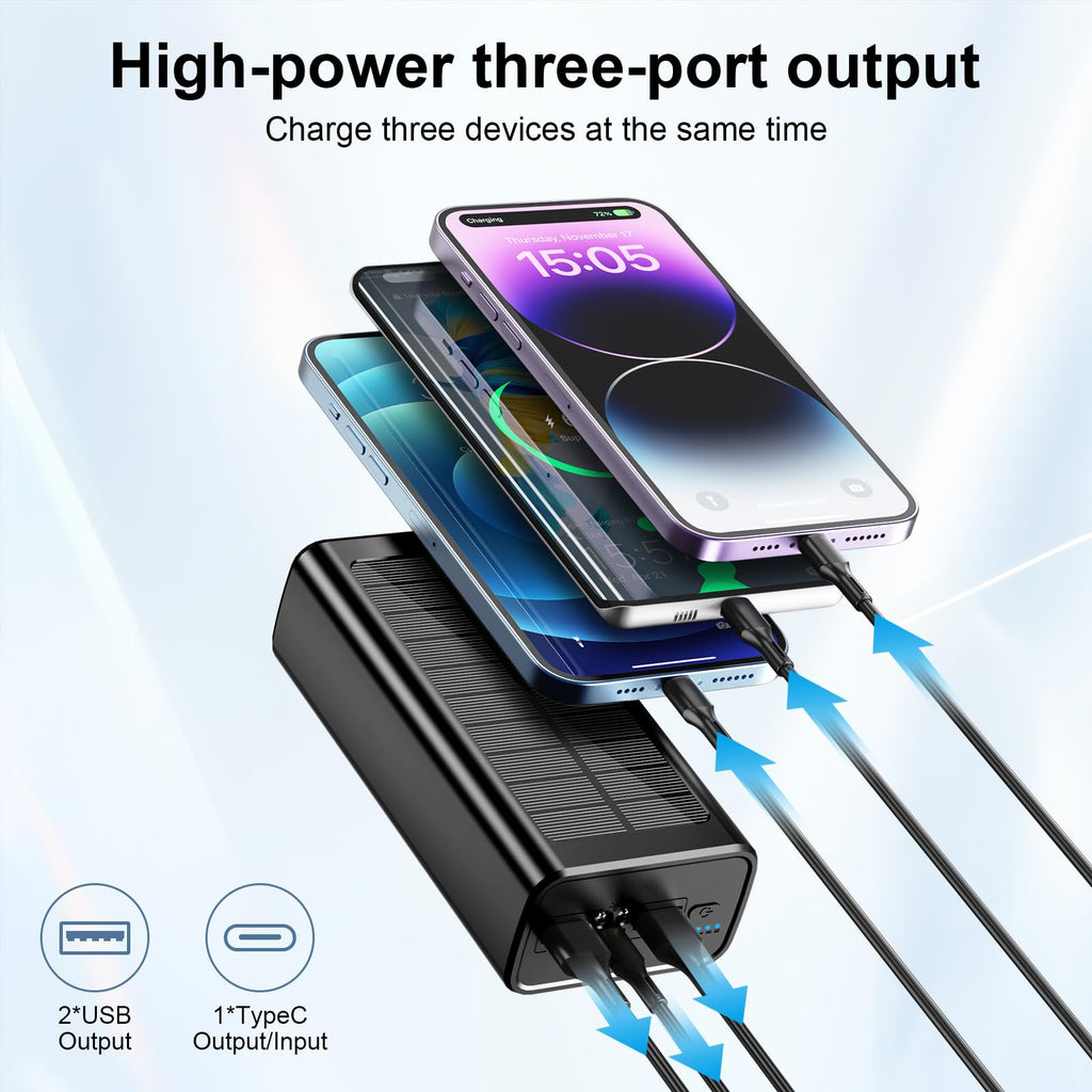 Best Seller Solar Computer 65w Powerbank 30000mah Mobile Phone Portable Pd 22.5w 50000mah Fast Charging Power Bank For Laptop