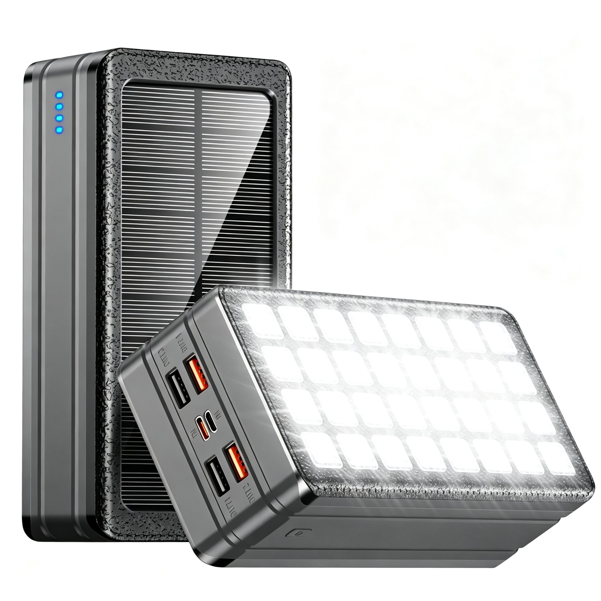 Pd 22.5w Solar Power Bank Phone USB 500000mah 30000mah Portable Flashlight Waterproof 20000mah Powerbank for Camping
