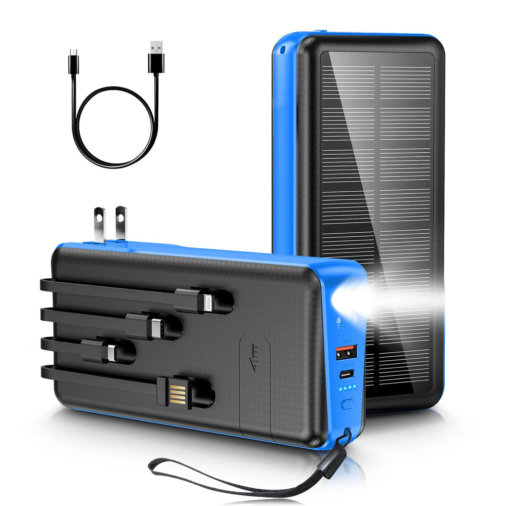 Trending 3 in 1 Pd 22.5w Mini Mobile Battery Phone Portable Powerbank Cables Built in Ac Wall Solar 20000mah Power Bank with Plug