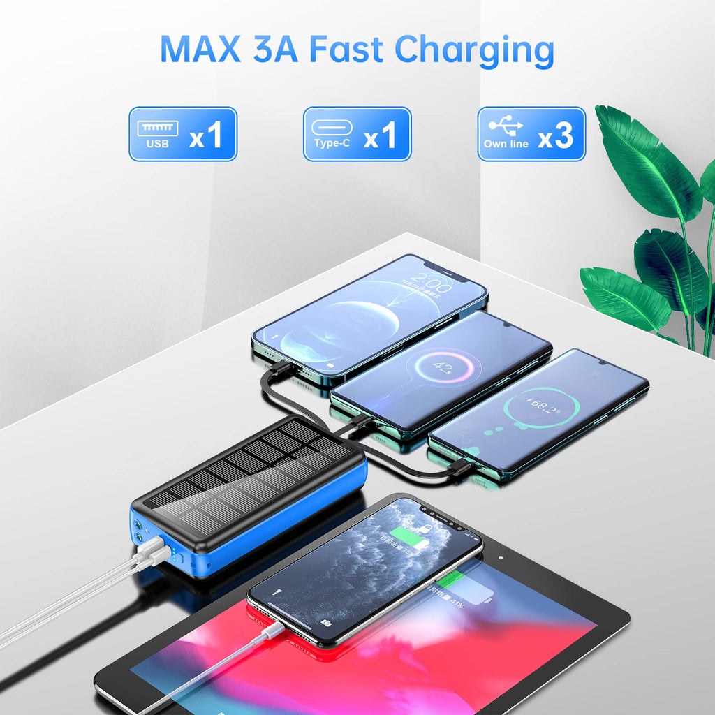 Trending 3 in 1 Pd 22.5w Mini Mobile Battery Phone Portable Powerbank Cables Built in Ac Wall Solar 20000mah Power Bank with Plug