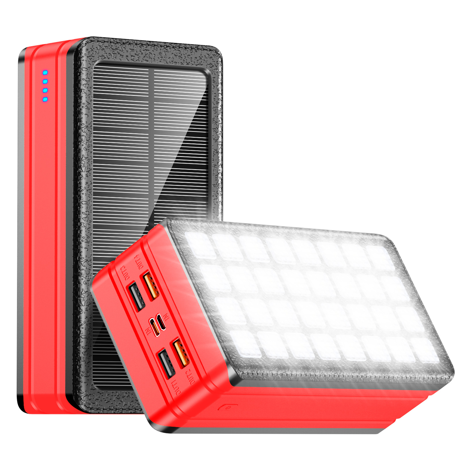 Pd 22.5w Solar Power Bank Phone USB 500000mah 30000mah Portable Flashlight Waterproof 20000mah Powerbank for Camping